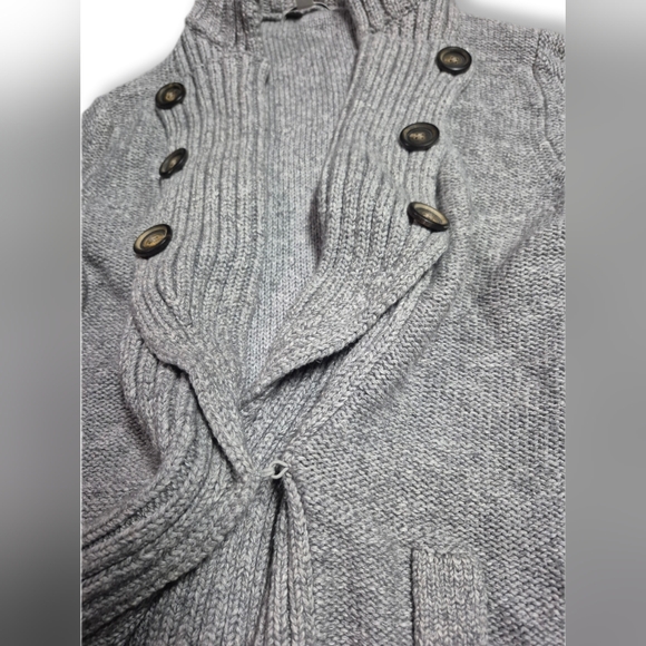 Banana Republic Women's Gray Knitted Buttoned Cotton Sweater Sz. Medium - Picture 6 of 12